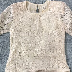 Elegant Lace Women's Top - Cream